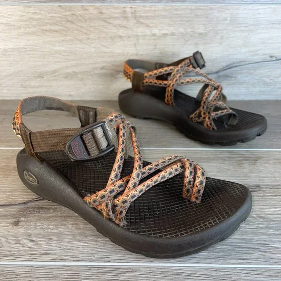 Chaco ZX/2 Unaweep Sandals Women’s 8 Brown Orange Strappy Sport Hiking Slingback - Picture 2 of 8